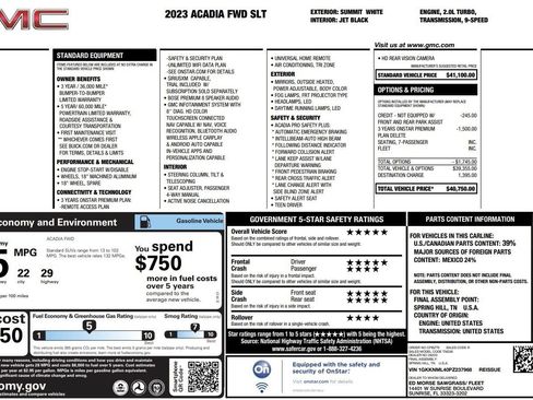 Used 2023 GMC Acadia SLT FWD image 39