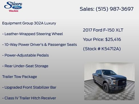 Used 2017 Ford F150 XLT w/ Equipment Group 302A Luxury AWD/4WD image 22