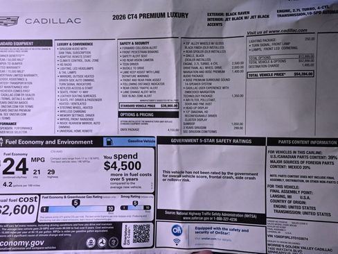 New 2026 Cadillac CT4 Premium Luxury image 37
