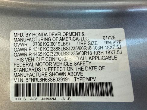 Certified 2025 Honda Odyssey EX-L image 52