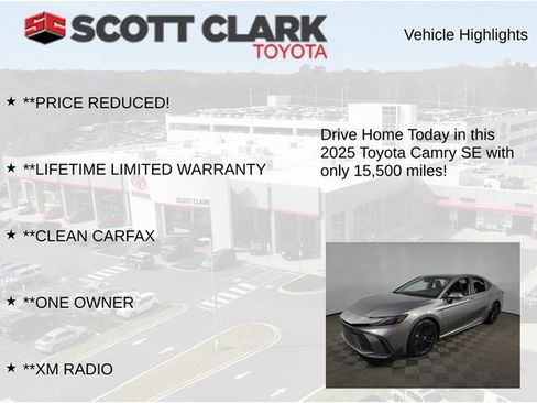 Used 2025 Toyota Camry SE w/ Convenience Package FWD image 12