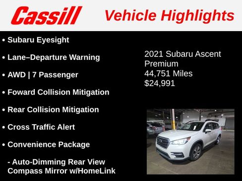 Used 2021 Subaru Ascent Premium w/ Convenience Package AWD/4WD image 3