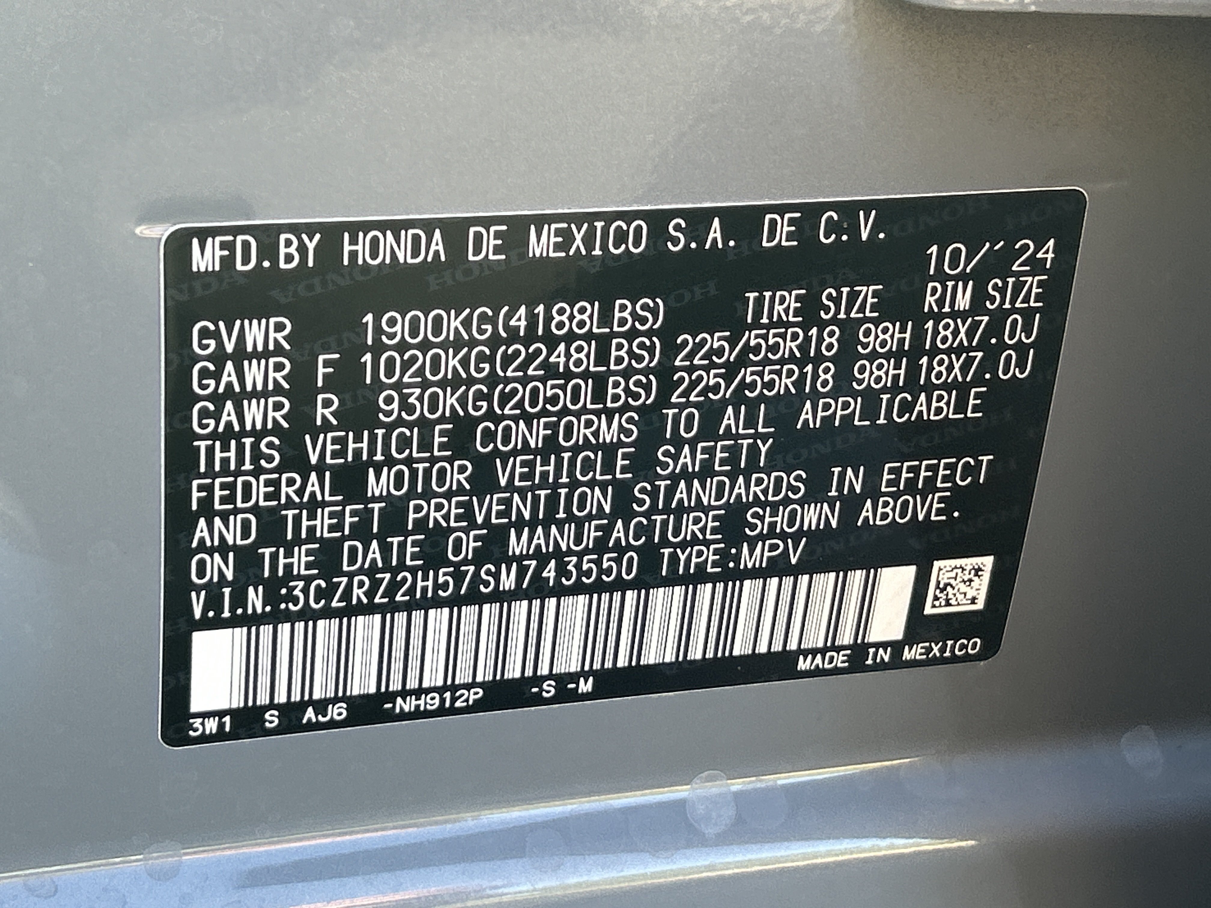 Certified 2025 Honda HR-V Sport image 36