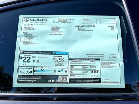 New 2026 Lexus IS 350 F Sport w/ Accessory Package Z1 RWD image 22