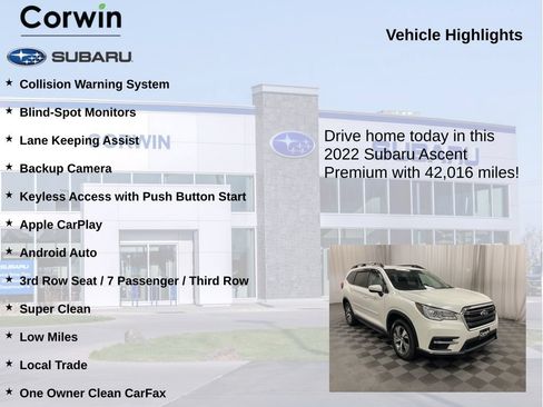 Used 2022 Subaru Ascent Premium w/ Convenience Package AWD/4WD image 6