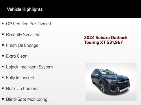 Used 2024 Subaru Outback Touring XT AWD/4WD image 2