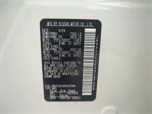 Certified 2024 Nissan Armada Platinum w/ Cargo Package image 30