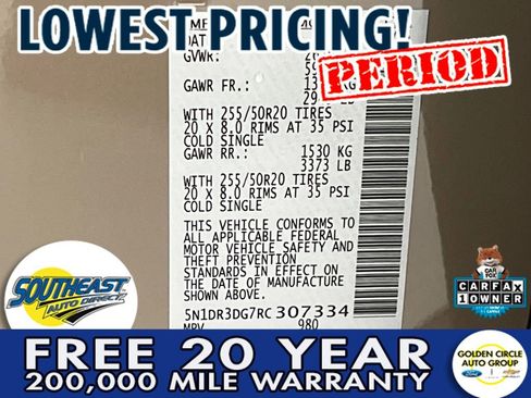 Used 2024 Nissan Pathfinder Platinum w/ Cargo Package image 80