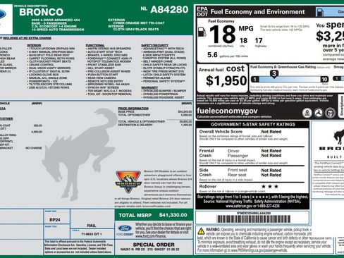 Used 2022 Ford Bronco 4-Door w/ Sasquatch Package AWD/4WD image 9