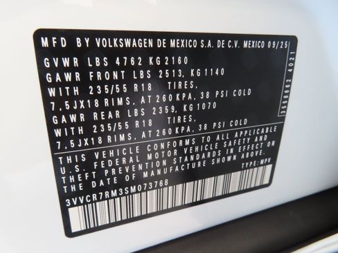 New 2025 Volkswagen Tiguan S image 28