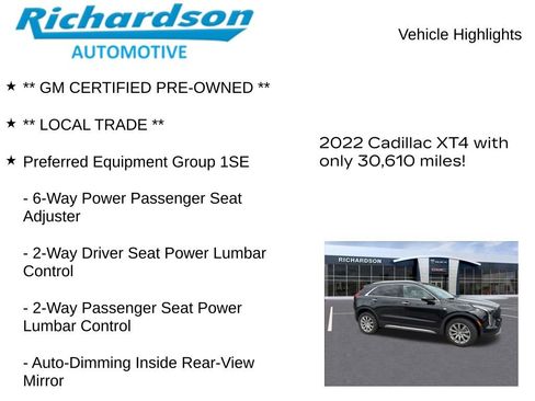 Used 2022 Cadillac XT4 Premium Luxury w/ Enhanced Visibility Package AWD/4WD image 12