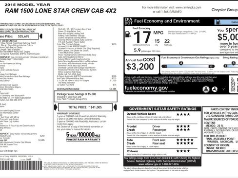 Used 2015 RAM 1500 Lone Star RWD image 3