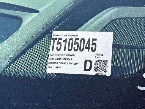 New 2026 Chevrolet Corvette Stingray Preferred Cpe w/ Z51 Performance Package image 32