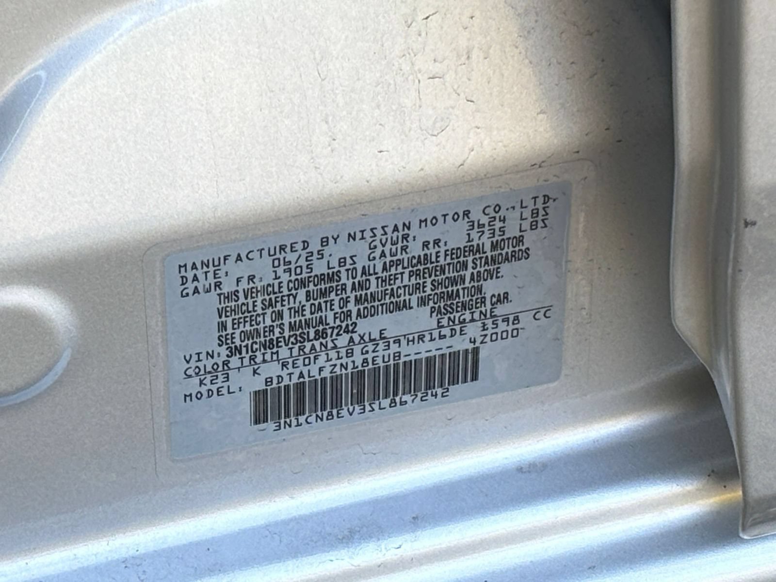 Used 2025 Nissan Versa SV FWD image 26