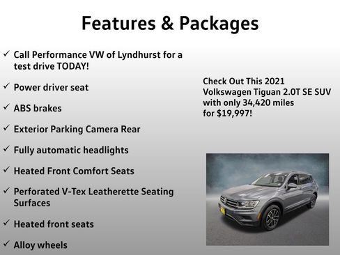 Used 2021 Volkswagen Tiguan SE w/ Panoramic Sunroof Package image 4