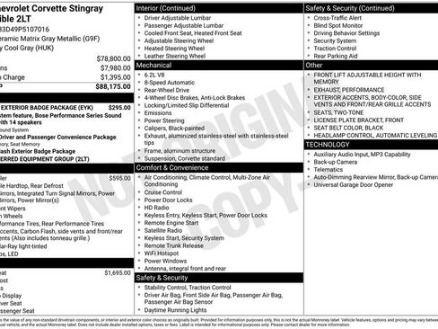 Used 2023 Chevrolet Corvette Stingray Preferred Conv w/ Chrome Exterior Badge Package image 7