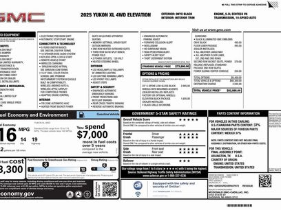 New 2025 GMC Yukon XL Elevation w/ LPO, Elevation Black Package
