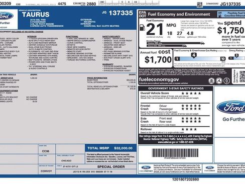 Used 2018 Ford Taurus SEL w/ Equipment Group 201A FWD image 2