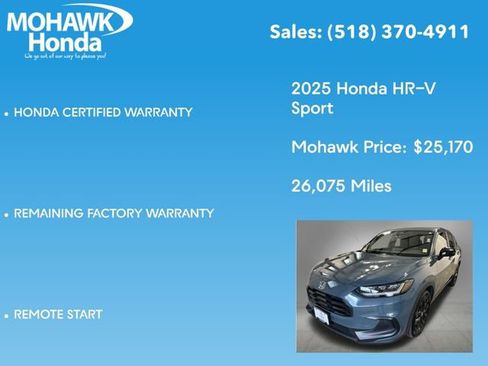 Certified 2025 Honda HR-V Sport image 16