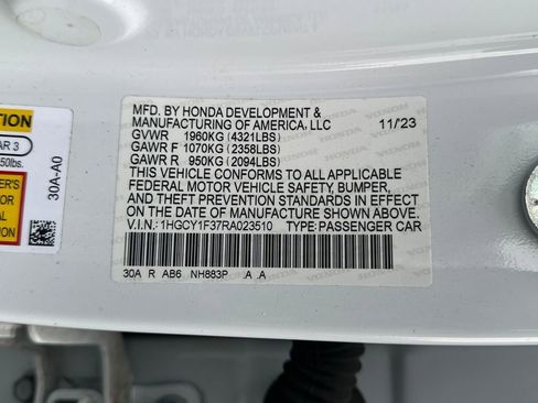 Certified 2024 Honda Accord EX image 32