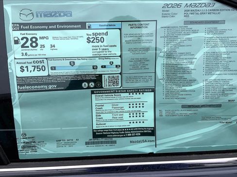 New 2026 MAZDA MAZDA3 Carbon AWD/4WD image 20
