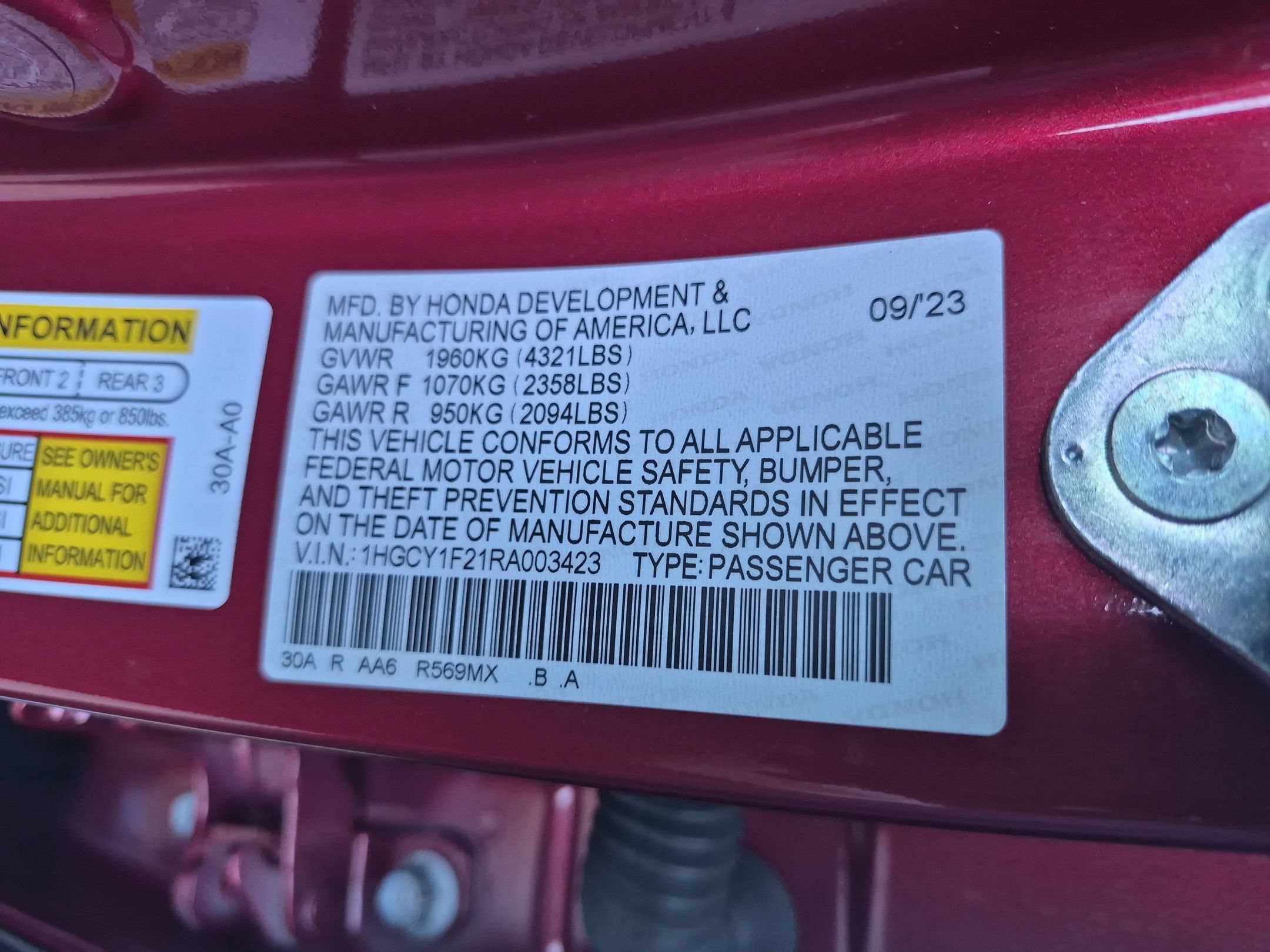 Certified 2024 Honda Accord LX image 32