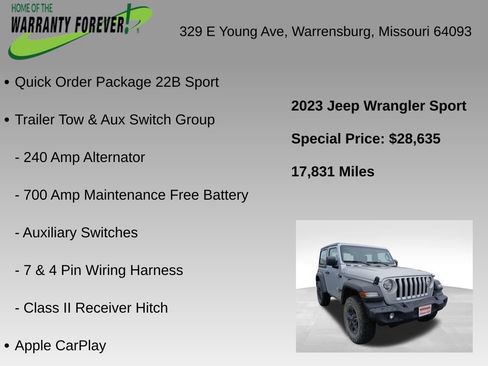 Used 2023 Jeep Wrangler Sport AWD/4WD image 5