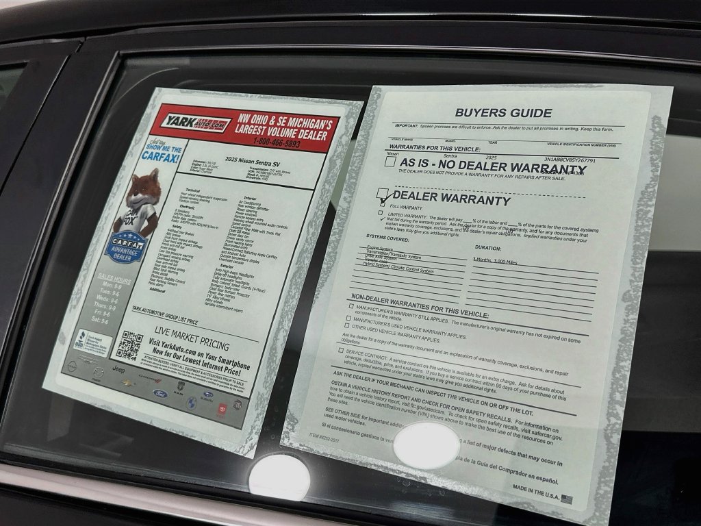 Used 2025 Nissan Sentra SV FWD image 13