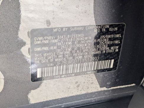 New 2026 Subaru Outback Limited XT image 16