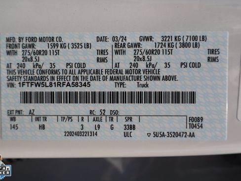 Certified 2024 Ford F150 Lariat w/ Bed Utility Package AWD/4WD image 30