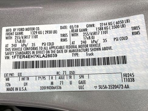 Used 2019 Ford Ranger XLT w/ Equipment Group 301A Mid image 34