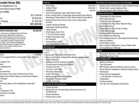 Certified 2024 Hyundai Kona SEL w/ Convenience Package AWD/4WD image 2