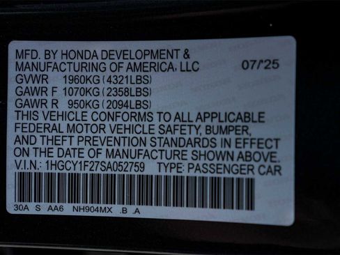 Certified 2025 Honda Accord LX image 30