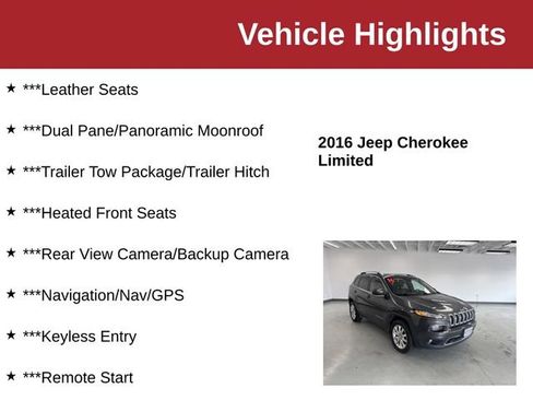 Used 2016 Jeep Cherokee Limited AWD/4WD image 10