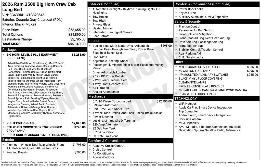 New 2026 RAM 3500 Big Horn AWD/4WD image 27