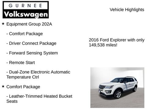 Used 2016 Ford Explorer XLT w/ Equipment Group 202A AWD/4WD image 8