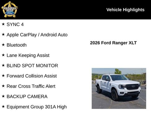 New 2026 Ford Ranger XLT AWD/4WD image 2