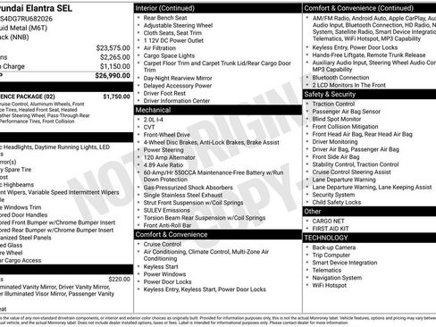 Used 2024 Hyundai Elantra SEL w/ Convenience Package FWD image 6