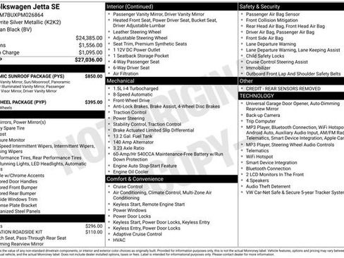 Certified 2023 Volkswagen Jetta SE w/ Panoramic Sunroof Package FWD image 33