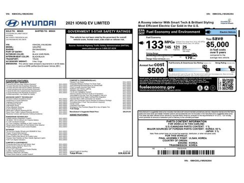 Used 2021 Hyundai Ioniq Limited FWD image 2