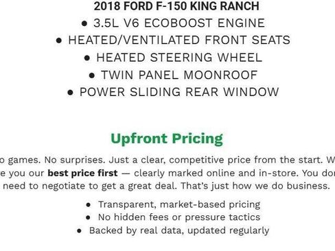 Certified 2018 Ford F150 King Ranch w/ Equipment Group 601A Luxury AWD/4WD image 2