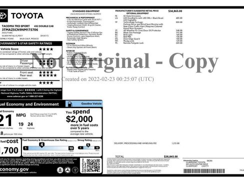 Used 2022 Toyota Tacoma TRD Sport RWD image 3