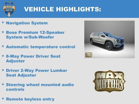 New 2026 GMC Acadia Elevation w/ LPO, Floor Liner Package image 6