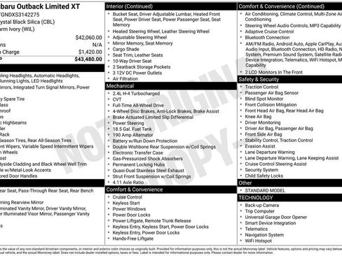 Certified 2025 Subaru Outback Limited XT AWD/4WD image 41