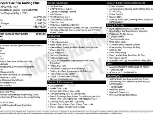 Used 2017 Chrysler Pacifica Touring Plus FWD image 2