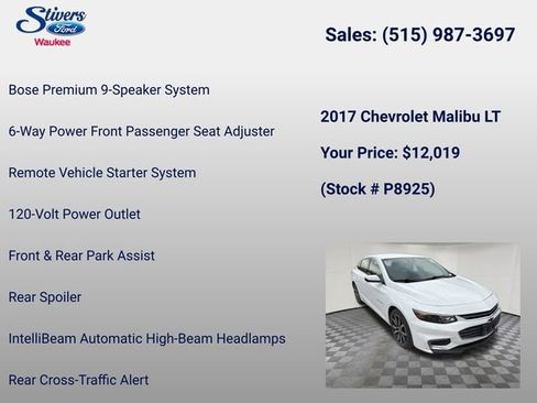Used 2017 Chevrolet Malibu LT w/ Leather Package image 25