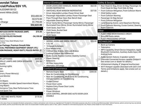 Used 2022 Chevrolet Tahoe 4WD w/ Remote Keyless Entry Package image 5