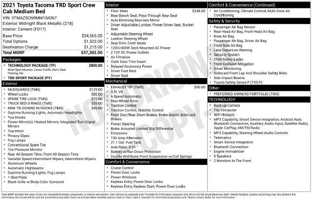 Used 2021 Toyota Tacoma TRD Sport w/ Technology Package RWD image 13