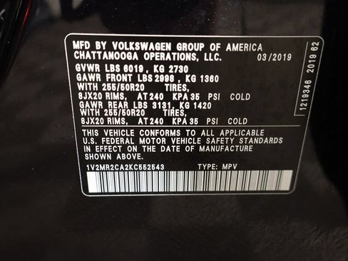 Used 2019 Volkswagen Atlas SEL AWD/4WD image 61