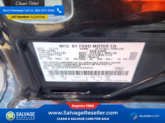 Used 2015 Ford F150 Platinum w/ Equipment Group 701A Luxury AWD/4WD image 16